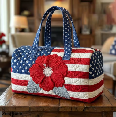 Rowan Arts - Handmade Quilted USA tote Bag